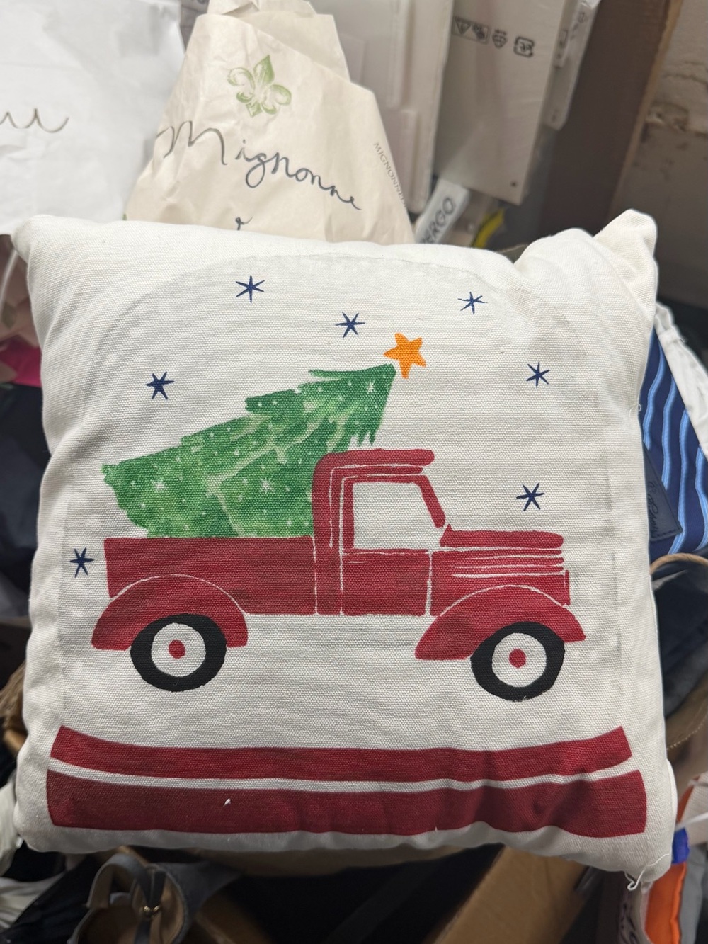 Holiday Truck Throw Pillow & tis the season pillow